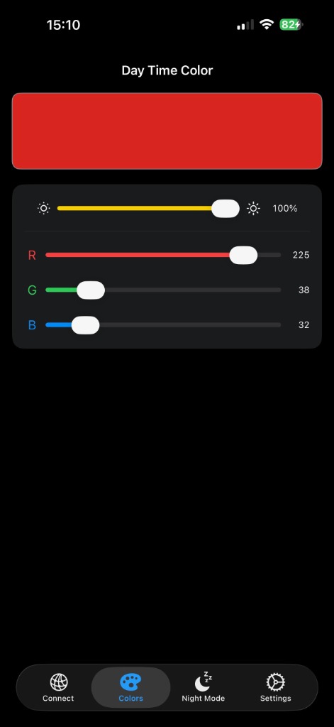 Farbeinstellungen Tag