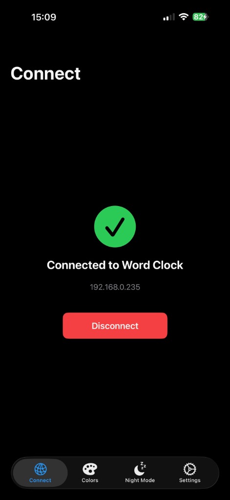 Erfolgreich verbunden Bildschirm